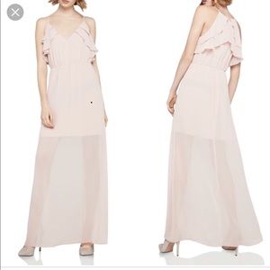 BCBGeneration V-Neck long blush chiffon maxi